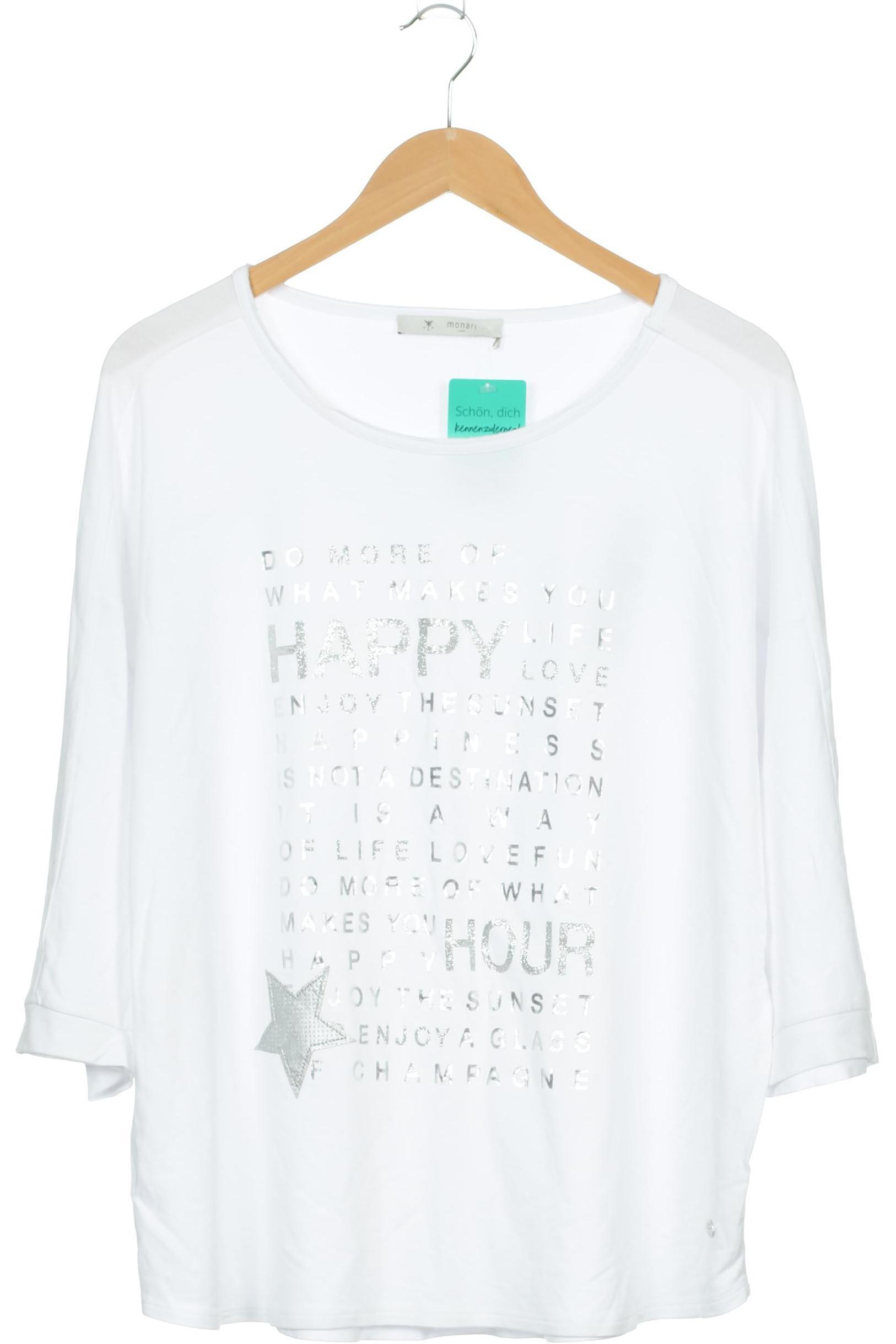

monari Damen Langarmshirt, weiß, Gr. 46