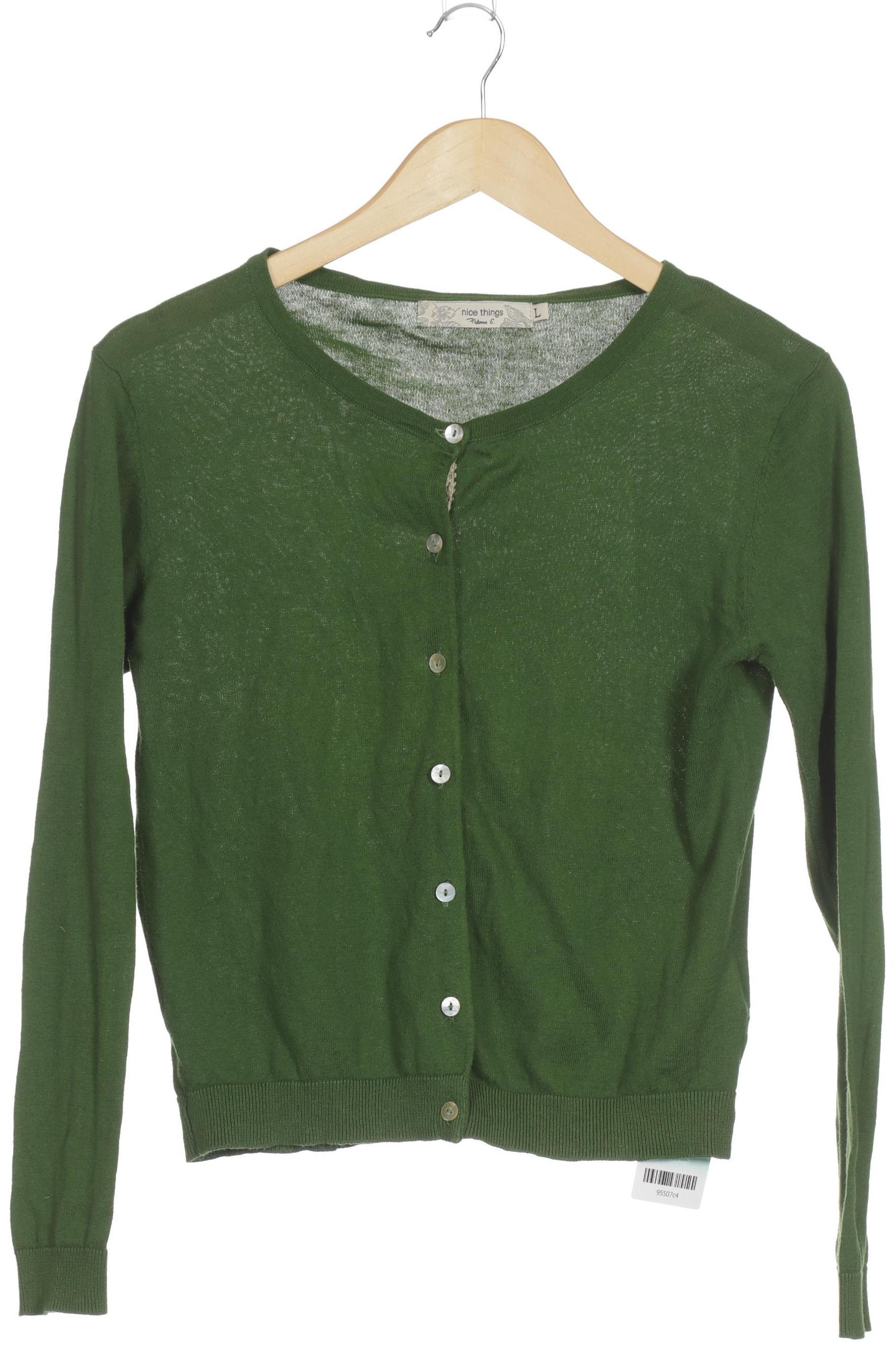 

nice things Damen Strickjacke, grün, Gr.