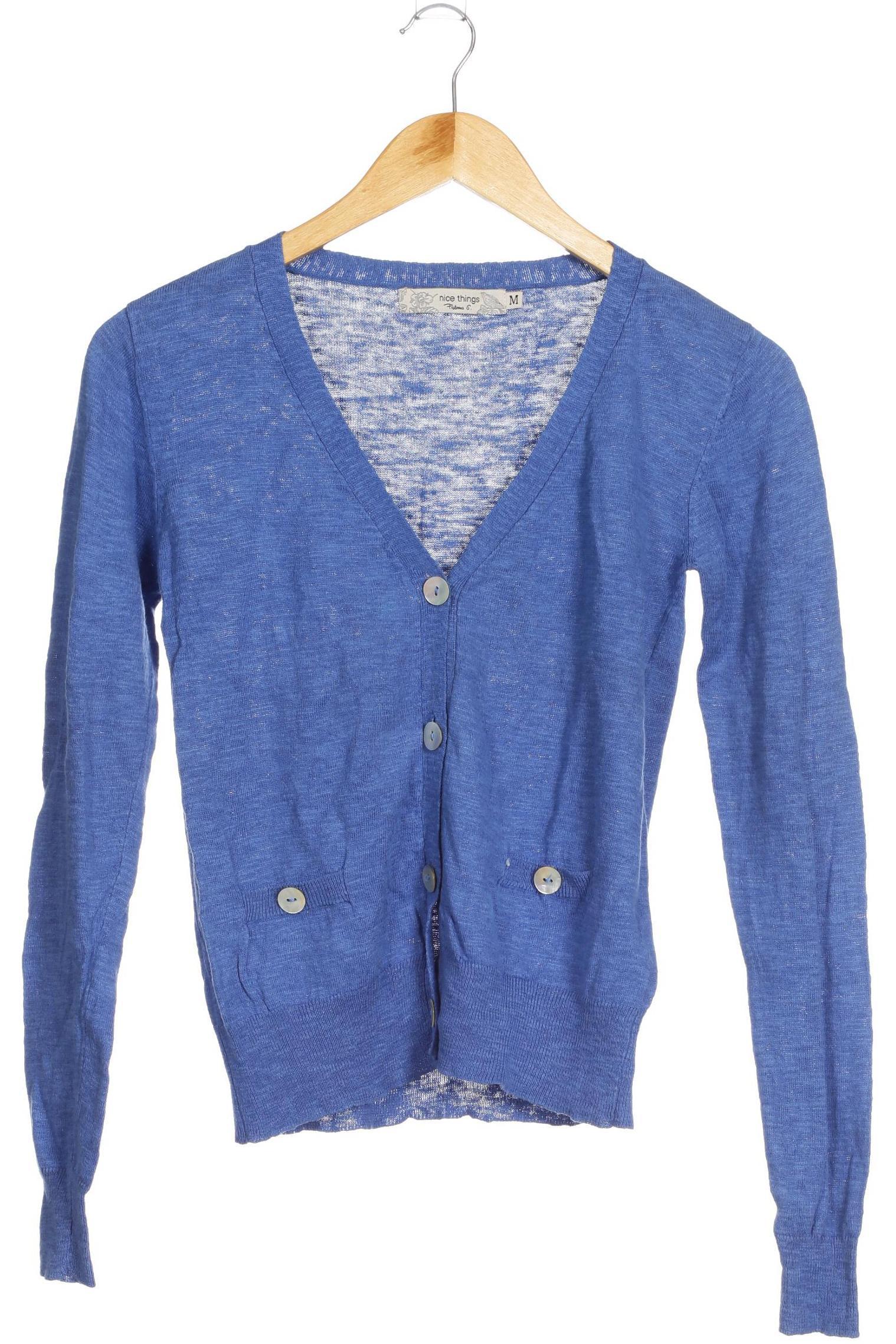 

nice things Damen Strickjacke, blau, Gr.