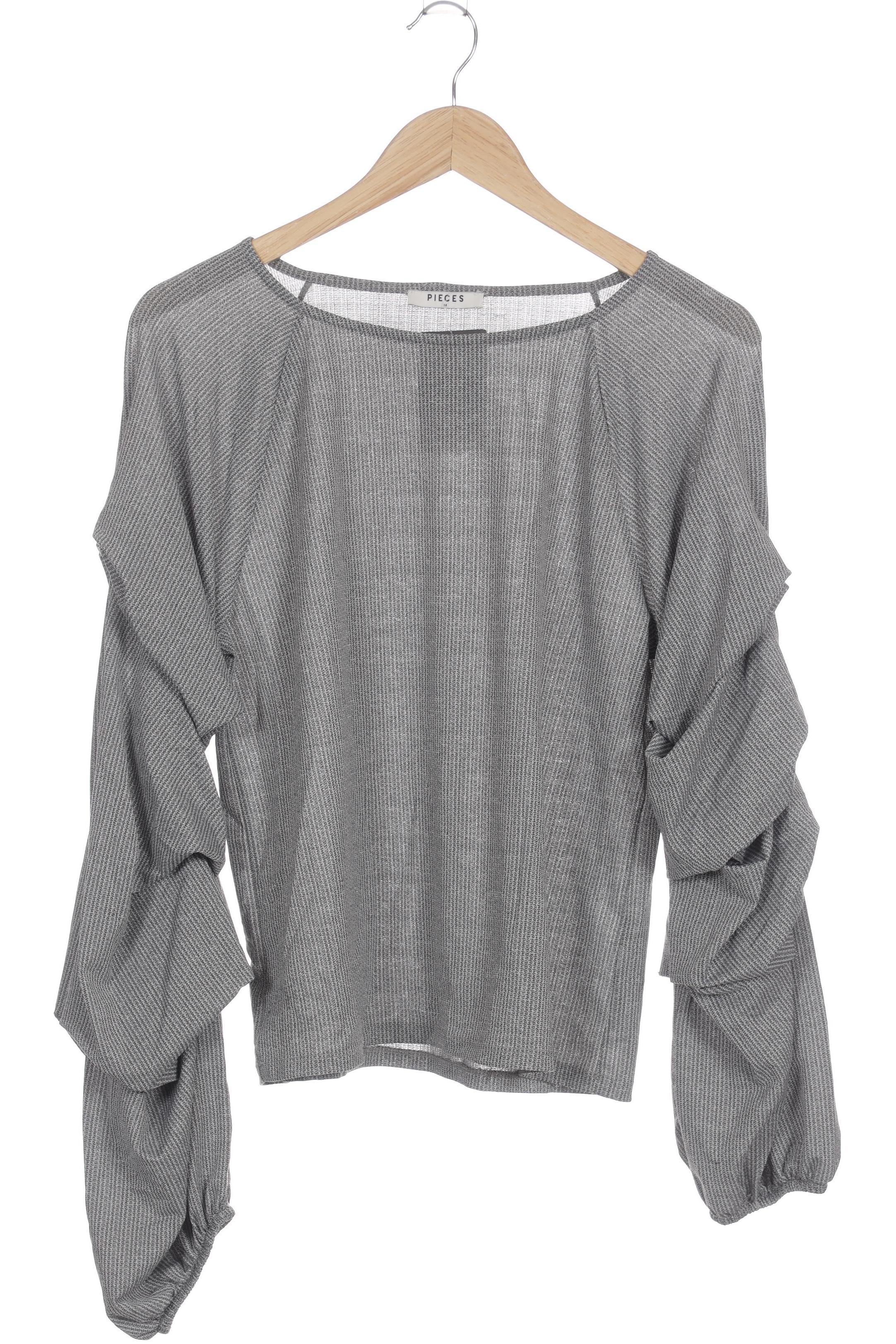 

pieces Damen Langarmshirt, grau, Gr.