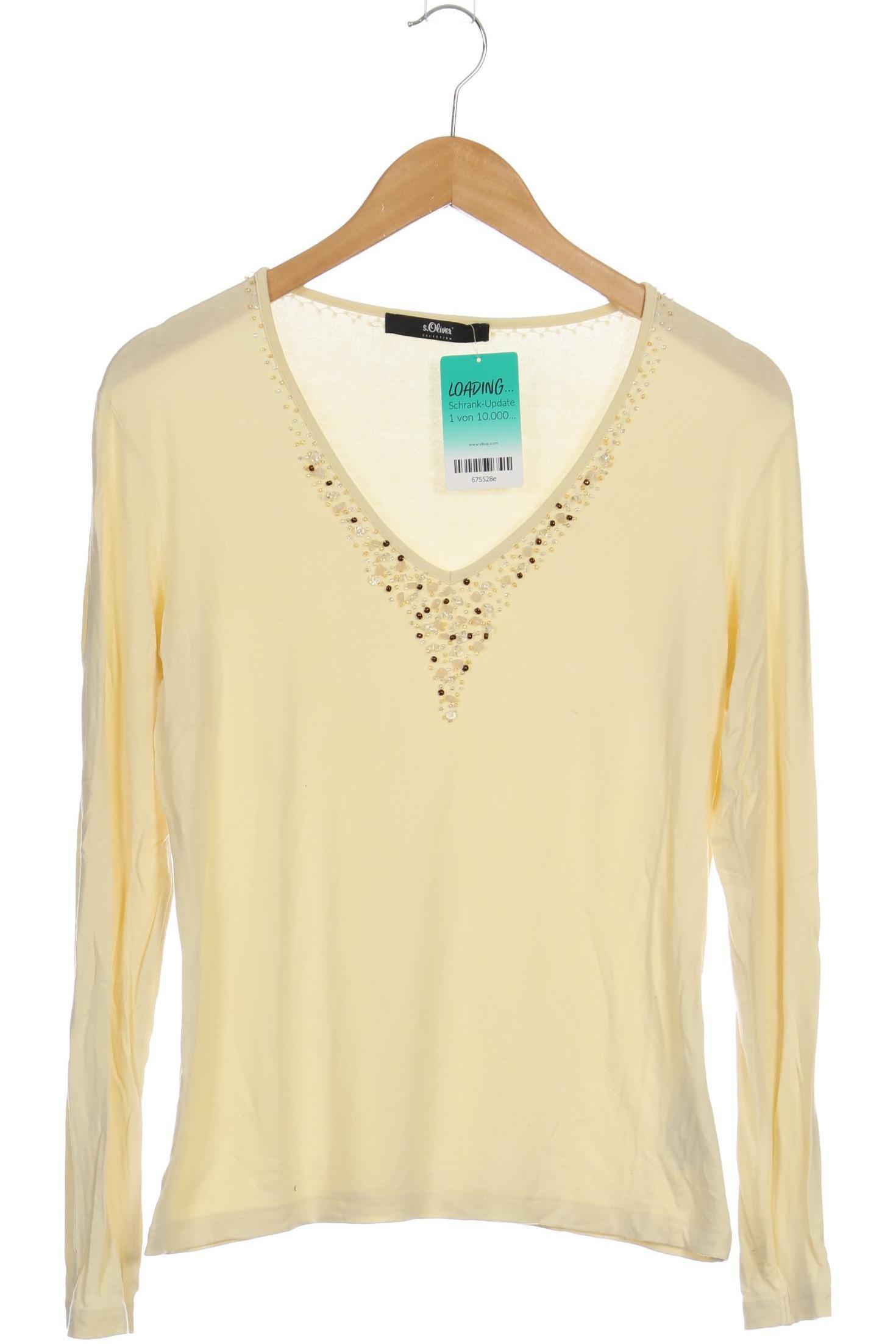 

s.Oliver Selection Damen Langarmshirt, beige, Gr. 42