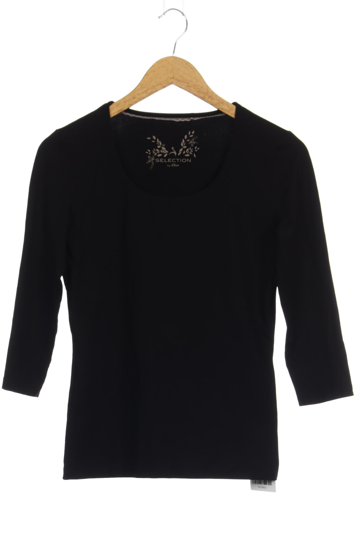 

s.Oliver Selection Damen Langarmshirt, schwarz, Gr. 38