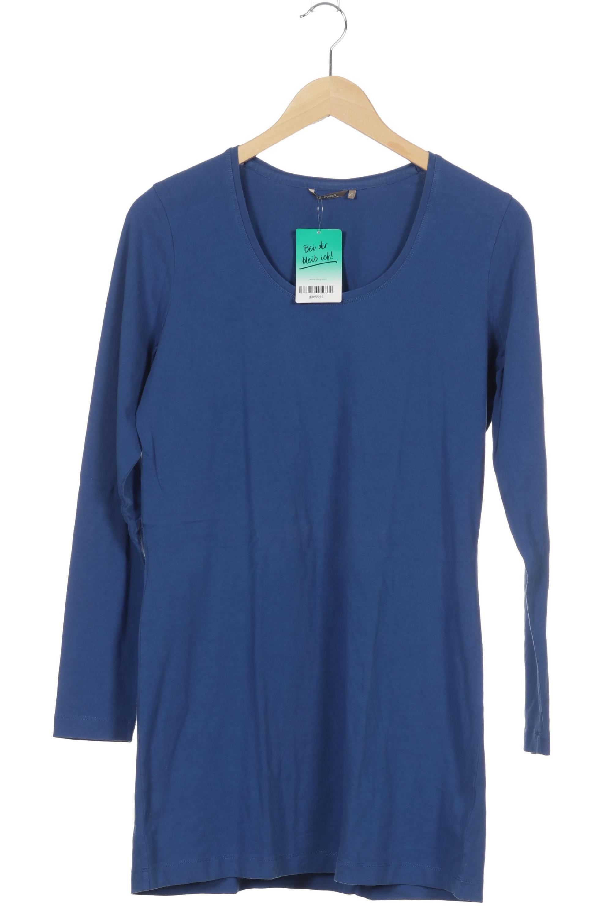 

sandwich_ Damen Langarmshirt, blau, Gr.