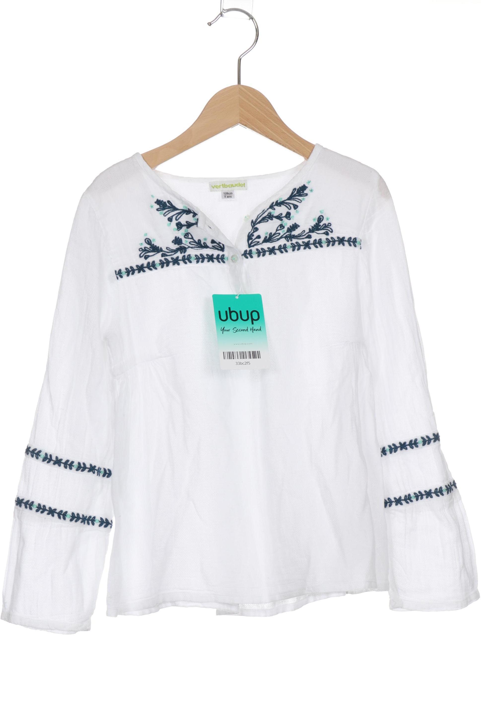 

vertbaudet Mädchen Bluse, weiß, Gr. 128